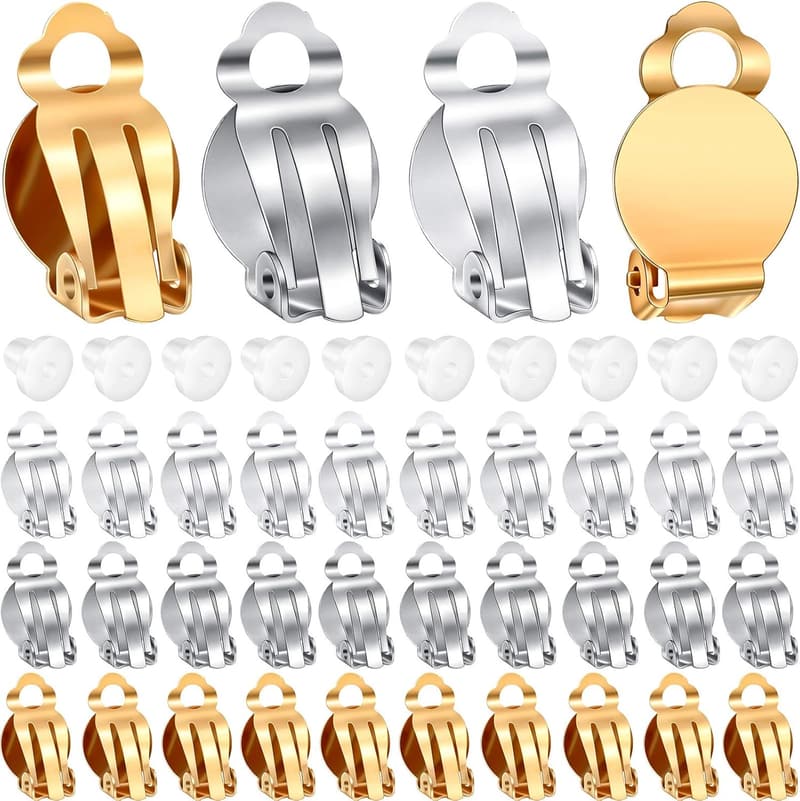 DIY Jewelry Making Kit: 150 Clip-on Earring Backs & 200 Pads
