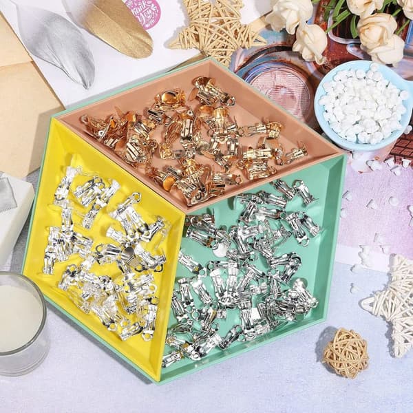 DIY Jewelry Making Kit: 150 Clip-on Earring Backs & 200 Pads