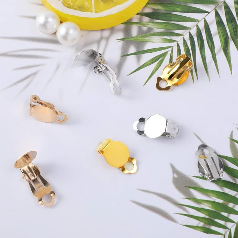 60-Piece Non-Pierced Clip-On Earring Set for DIY Jewelry