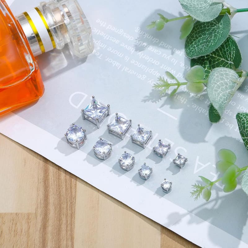 Magnetic Stainless Steel Earrings for Men & Women - 9 Pairs