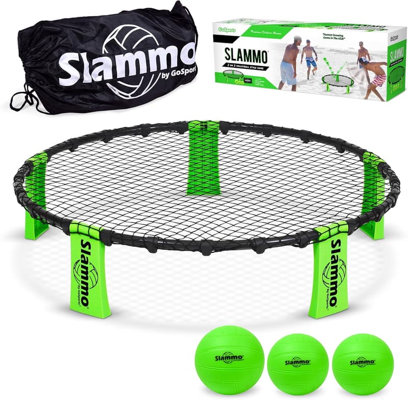 Slammo Game Set: Outdoor Roundnet for All Ages with Carrying Case