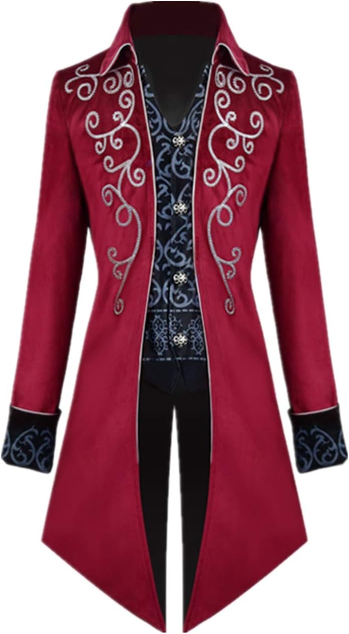 Men's Gothic Steampunk Tailcoat Frock Jacket