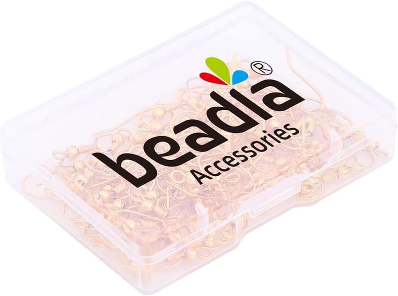 Gold Plated Earring Hooks with Beads - 80pcs for Jewelry Making
