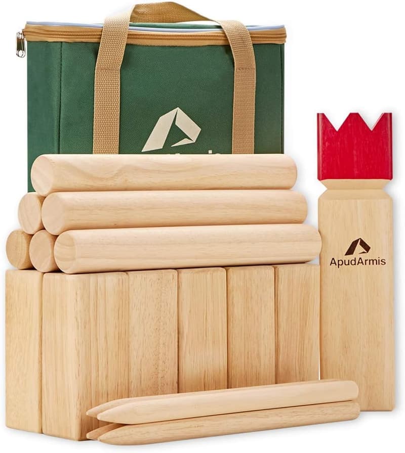 Viking Chess Yard Game Set with Carrying Case for Outdoor Fun