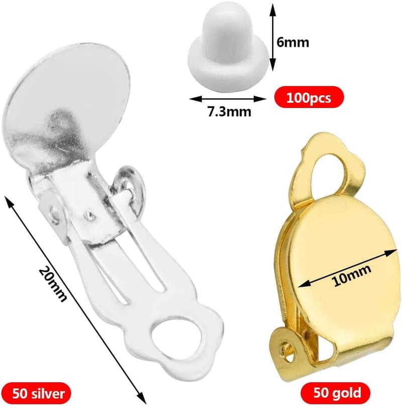 DIY Jewelry Earring Making Set with 200 Flat Back Findings