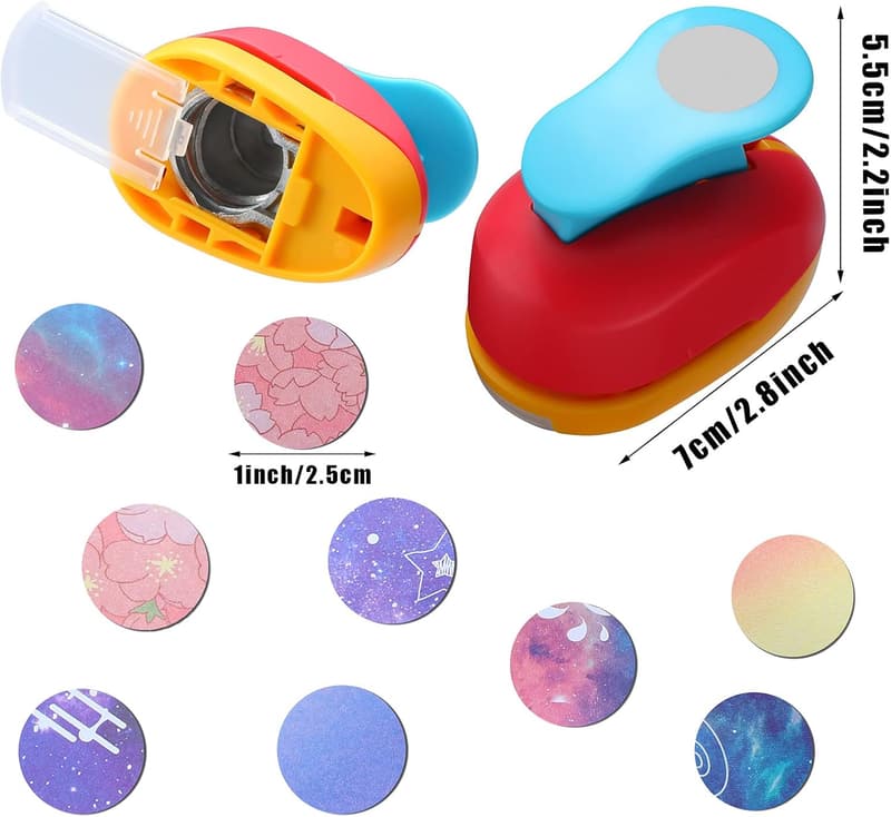 DIY Clear Glass Round Fridge Magnets Kit with Paper Punches