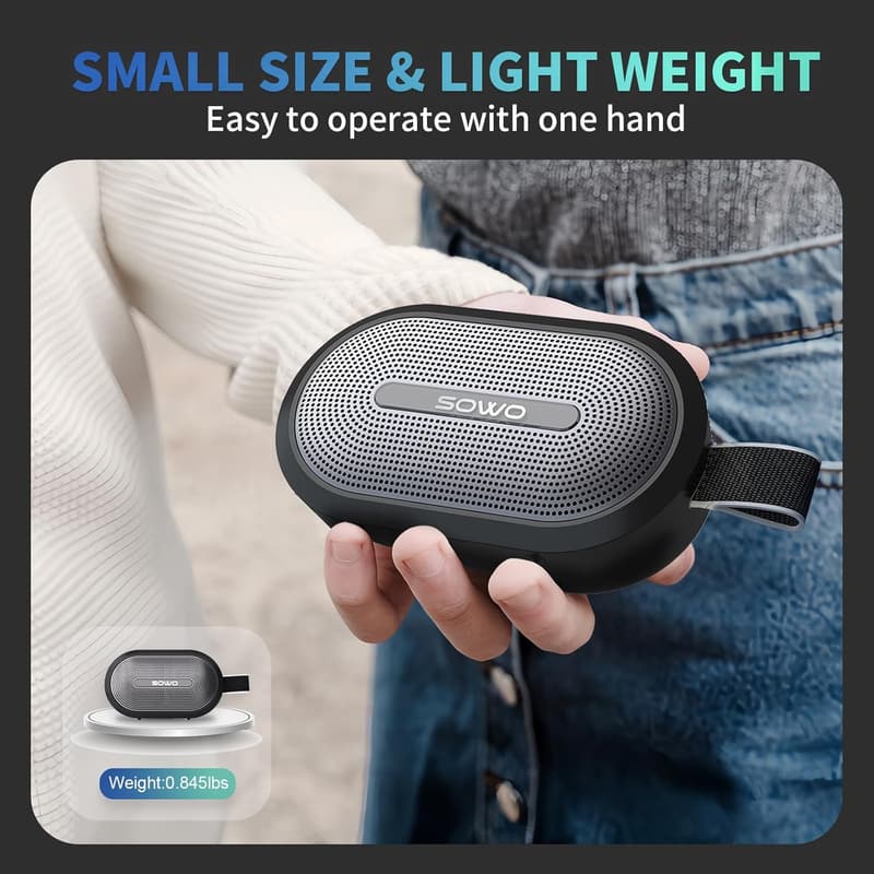 Portable Waterproof Bluetooth Speaker - 24H Playtime, Clip-On