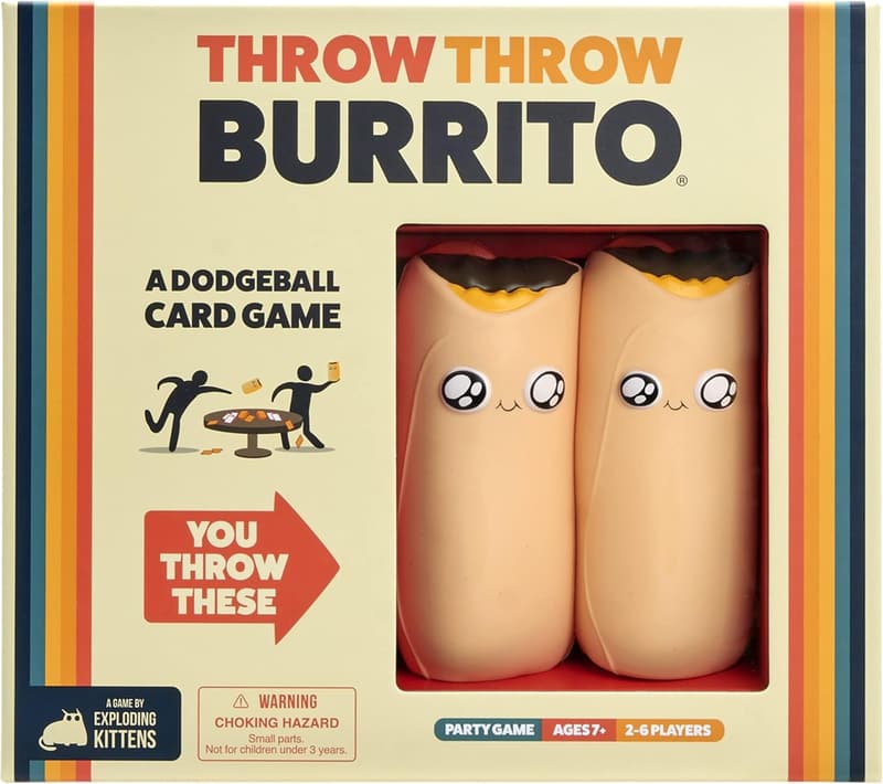 Throw Throw Burrito: Family Dodgeball Card Game, 2-6 Players