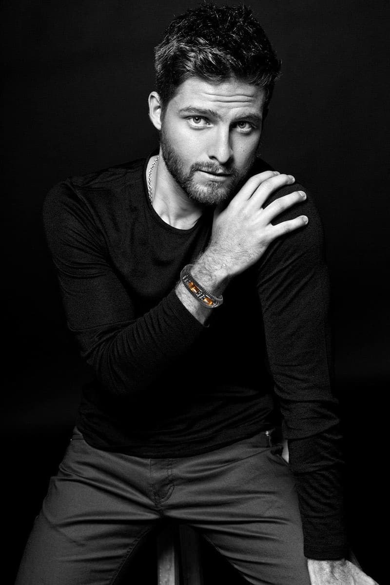 Men's Adjustable Black Leather and Beaded Bracelet Set