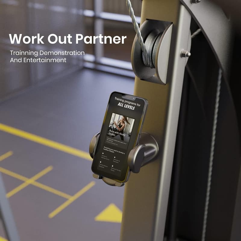 Magnetic 360° Rotating Gym Phone Holder - Black