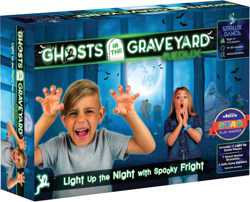 Glow-in-the-Dark Ghosts in The Graveyard Game for Kids