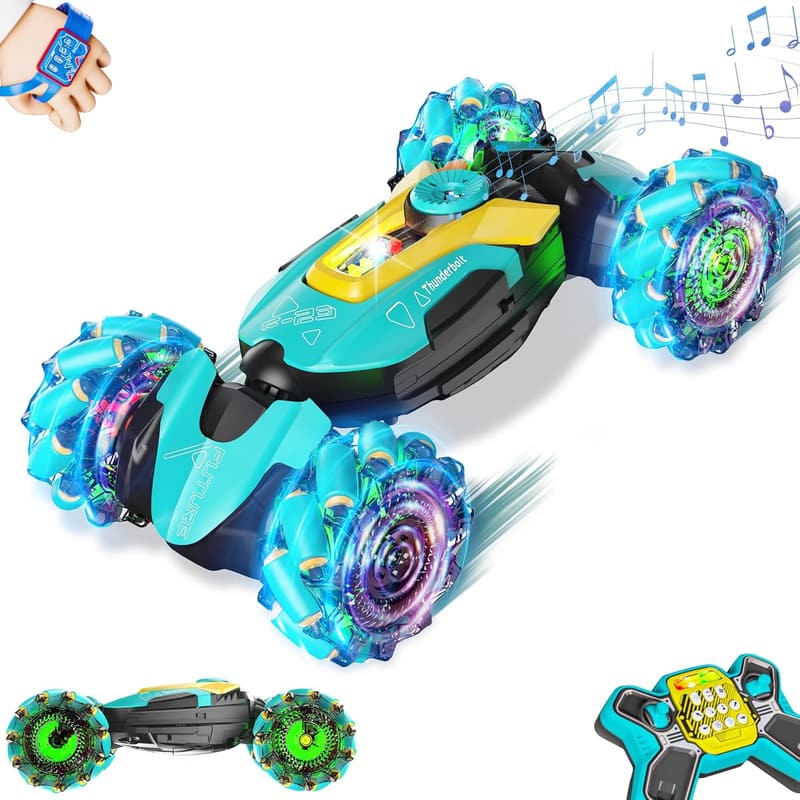 Gesture-Sensing RC Stunt Car with 360° Flips - Birthday Gift for Boys