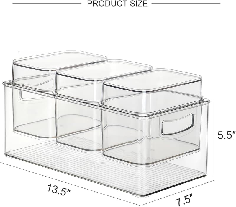 Taco Bar Serving Set with 3 Containers and Lids for Parties