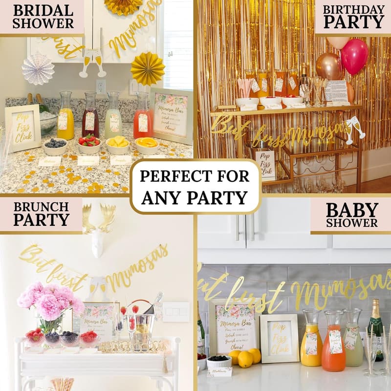 Mimosa Bar Supplies Kit - 93 Pcs for Bridal Showers & Parties