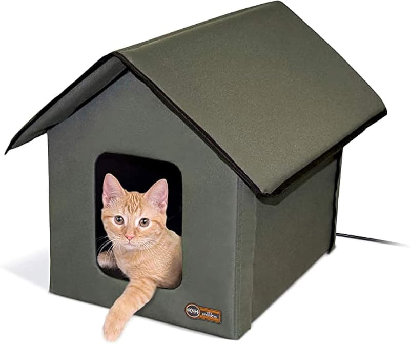 Heated Outdoor Cat House - Weatherproof Insulated Shelter