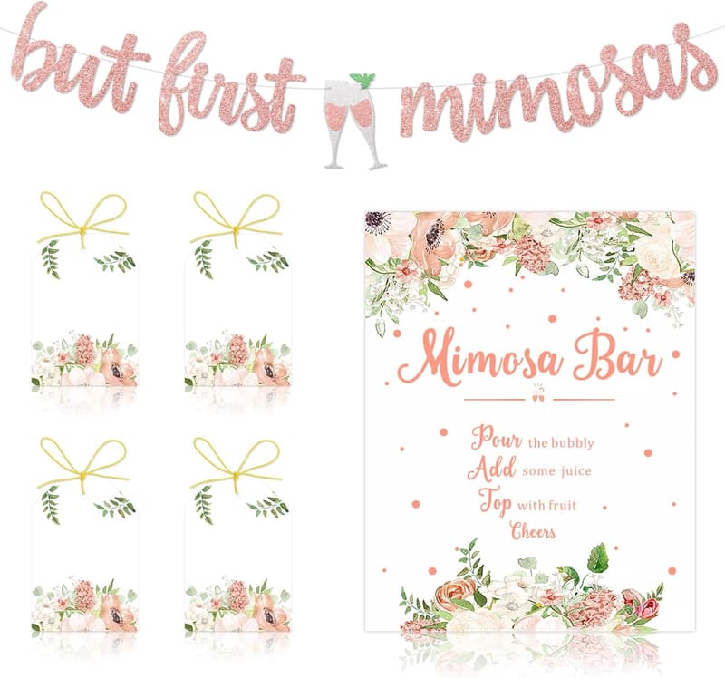 Mimosa Bar Sign - Boho Floral Wedding & Bridal Shower Decor