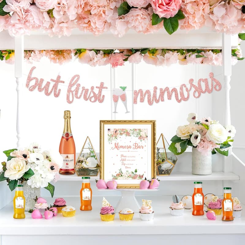 Mimosa Bar Sign - Boho Floral Wedding & Bridal Shower Decor