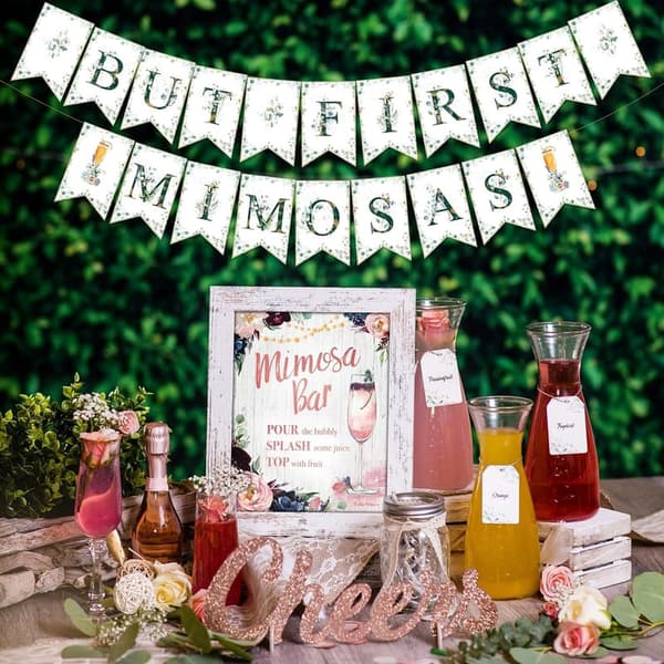 Mimosa Bar Supplies Kit - Boho Bridal Shower & Mother's Day Decor