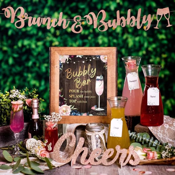 Mimosa Bar Supplies Kit - Boho Bridal Shower & Mother's Day Decor