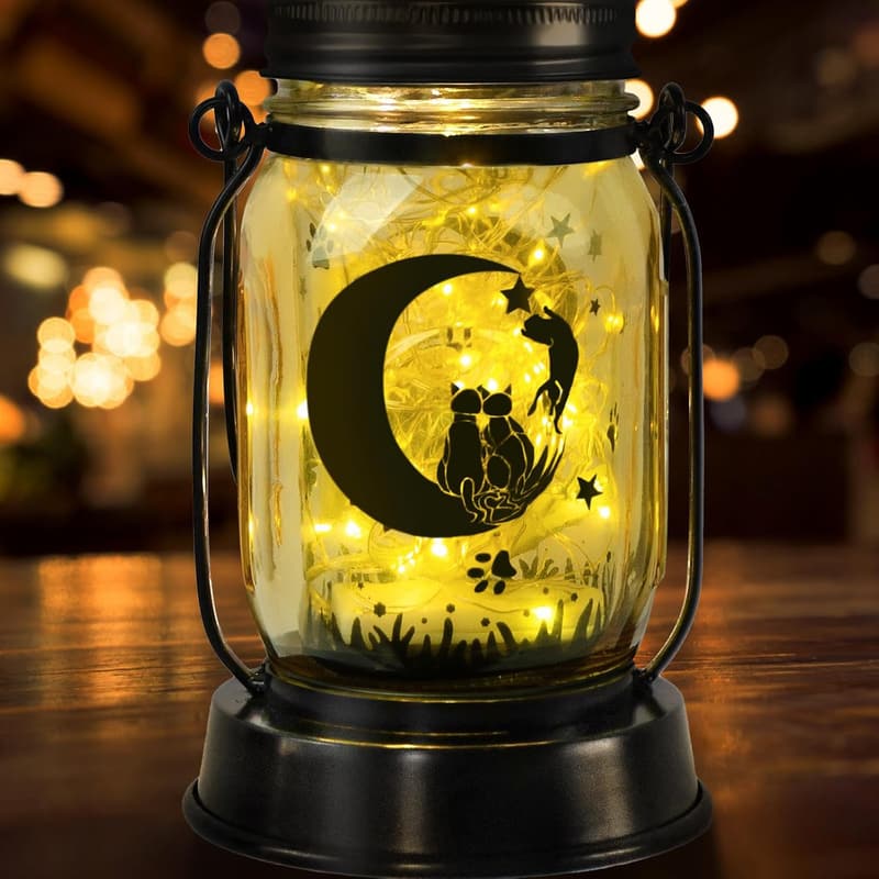 Cat-Themed Solar Lantern - Unique Gift for Cat Lovers