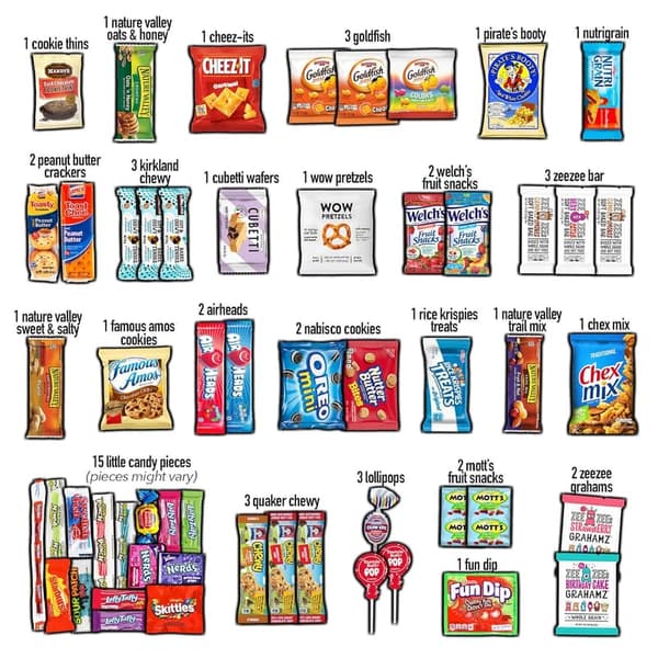 Father's Day Snack Box Variety Pack (55 Count) for All Ages