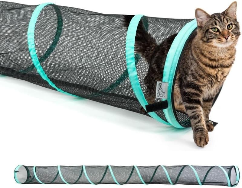 Outdoor Cat Play Catio with 10' Tunnel for Cats