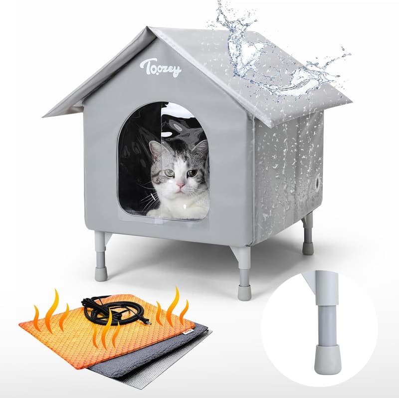 Waterproof Heated Outdoor Cat Shelter for Stray Cats