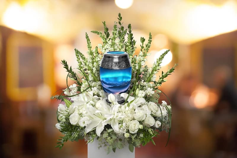 Personalized Aurora Borealis Handcrafted Cremation Urn