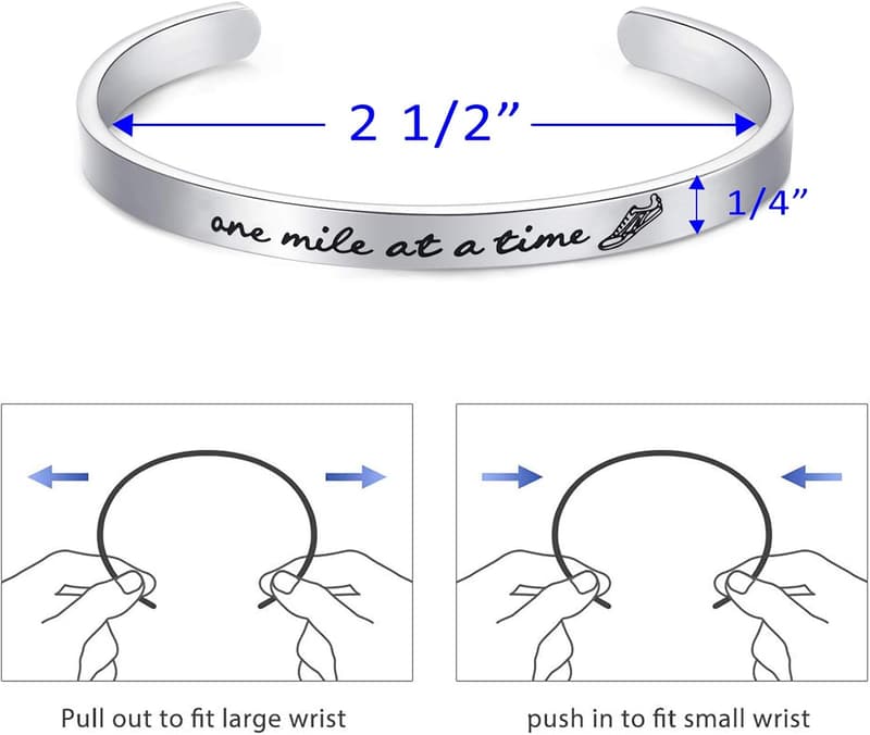 Endurance Bracelet for Runners - Stainless Steel with Mantra