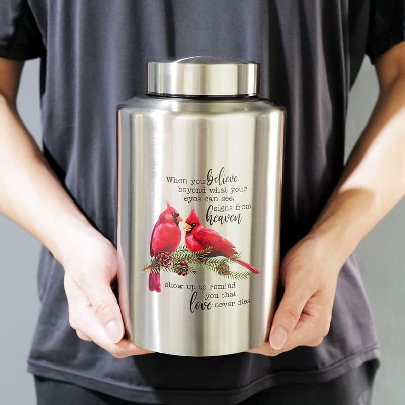 Large Cardinal Cremation Urn for Adult Ashes (220 lbs)