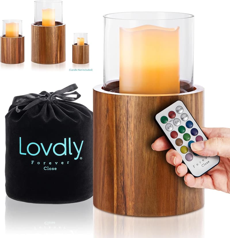 Decorative Keepsake Cremation Urn with Glass Top & LED