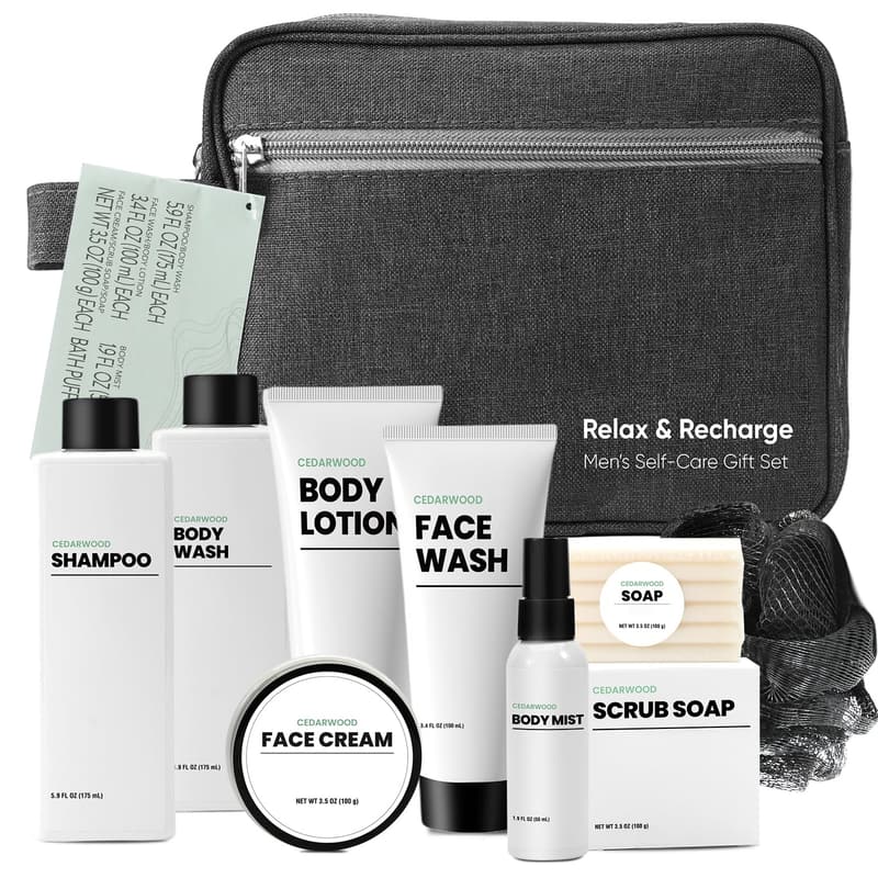 Father's Day Cedarwood Spa Gift Basket for Men