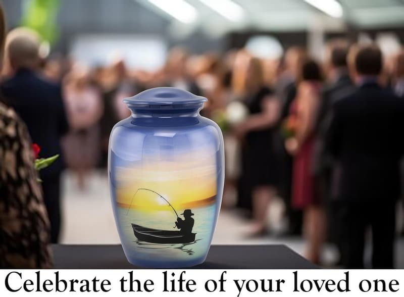 Gone Fishing Cremation Urn for Fishermen - Full Size, Large