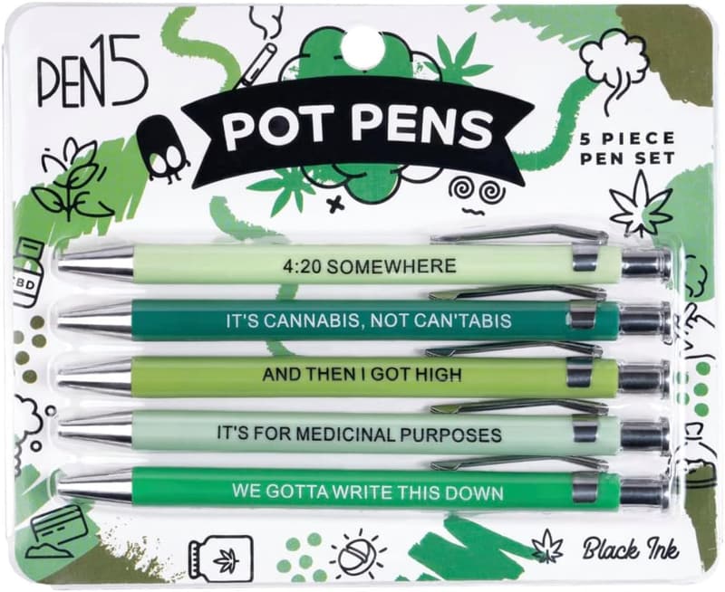Hilarious 5-Piece Snarky Ballpoint Pen Set for Coworkers