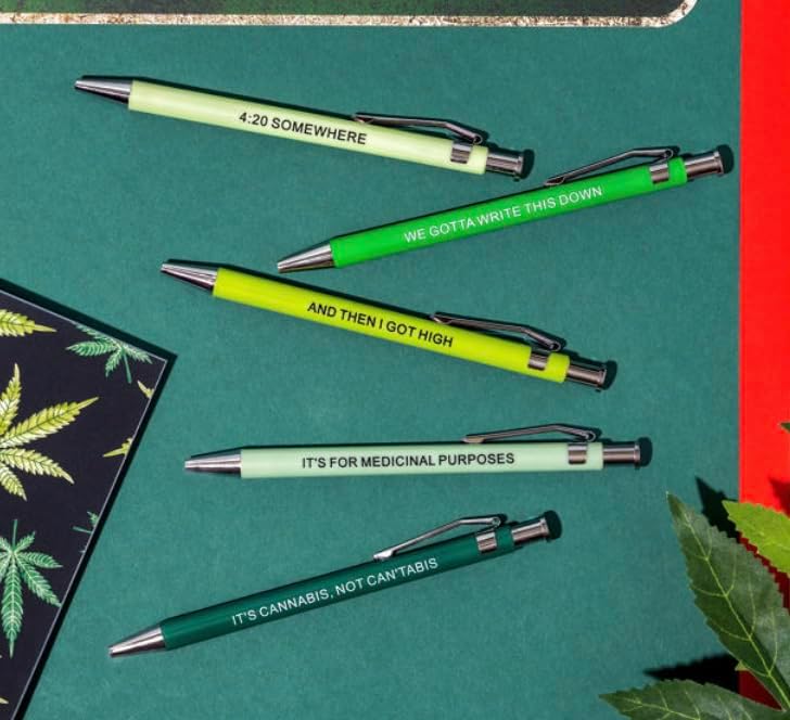 Hilarious 5-Piece Snarky Ballpoint Pen Set for Coworkers
