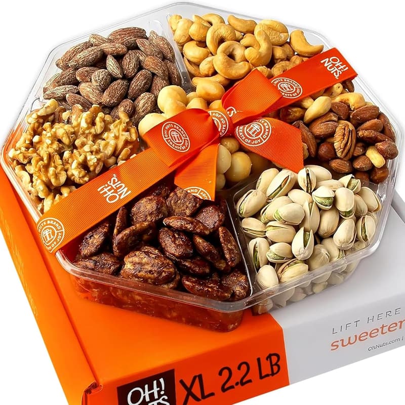 Father's Day Nut Gift Basket - 2.2 LB Freshly Roasted Variety