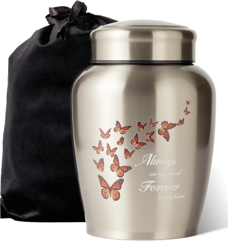 Butterfly Decorative Urn for Adult Ashes (Up to 180 lbs)