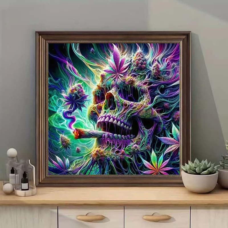 DIY Skull Diamond Painting Kit for Adults - 12x12 Inch Decorative Art