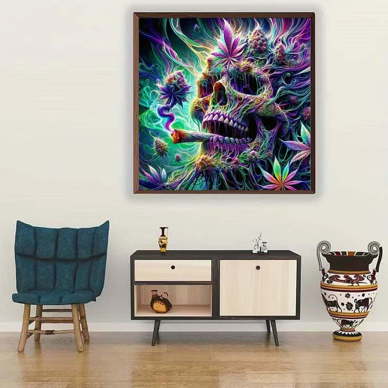 DIY Skull Diamond Painting Kit for Adults - 12x12 Inch Decorative Art