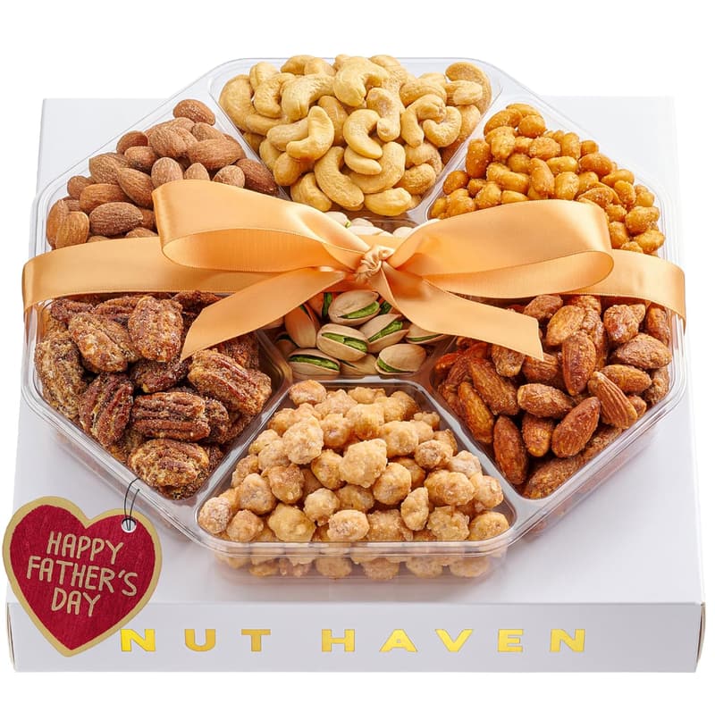 Father's Day Gourmet Nuts Gift Basket - Sweet & Roasted Assortment