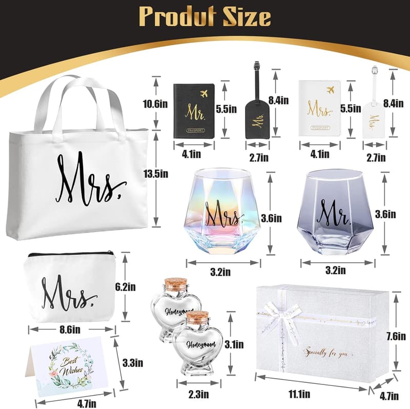 Newlywed Marriage Gift Basket for Couples - Mr & Mrs.