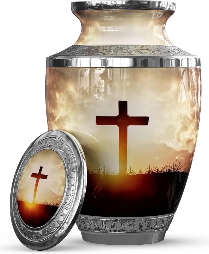 Transcendent Cross Cremation Urn for Adults, 200 cu in