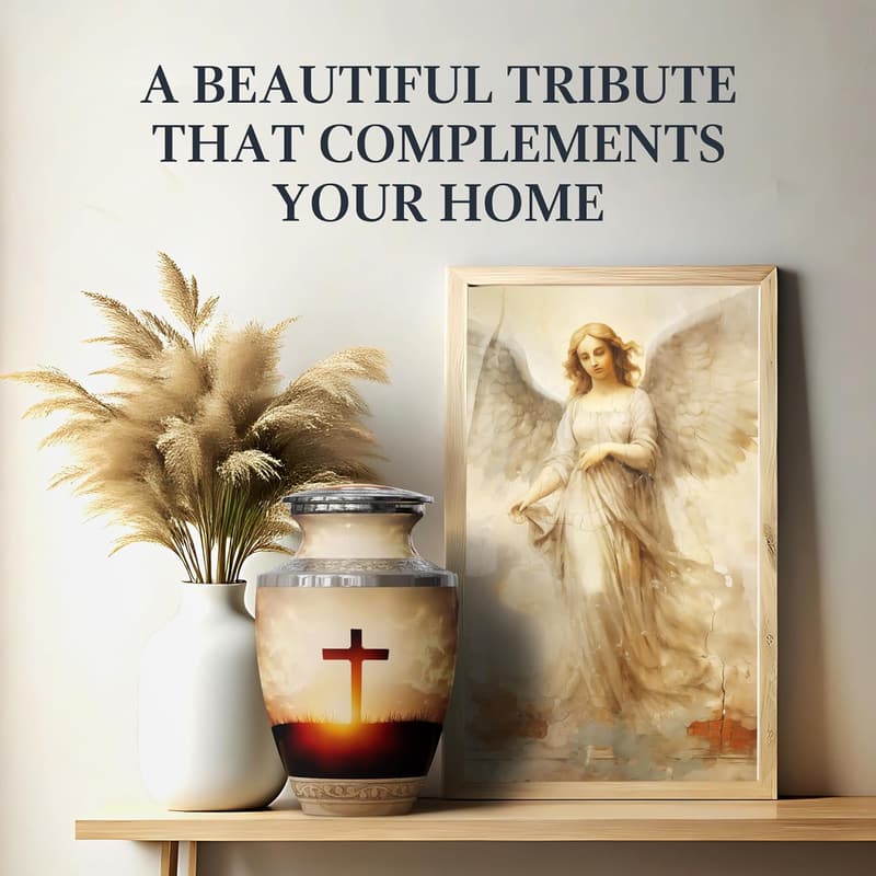 Transcendent Cross Cremation Urn for Adults, 200 cu in