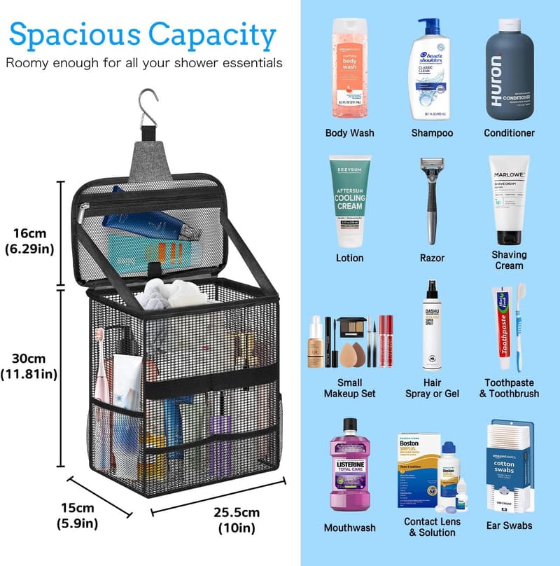 Portable Mesh Shower Caddy for Travel & Gym - Unisex