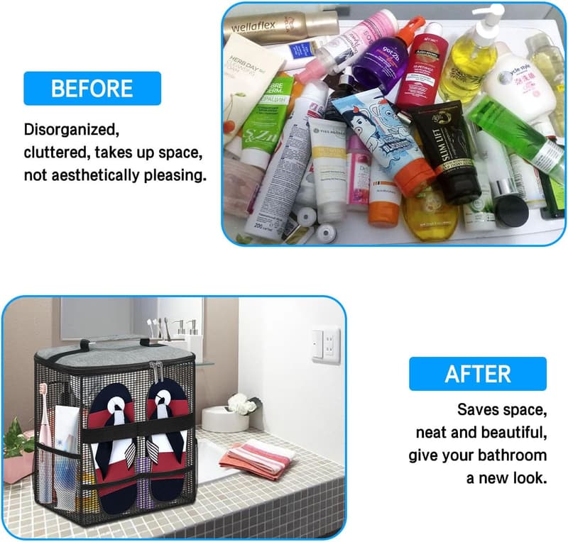 Portable Mesh Shower Caddy for Travel & Gym - Unisex