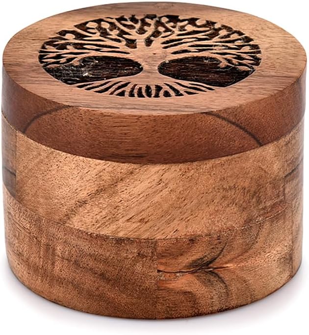 Tree of Life Wooden Urn for Human Ashes - Handmade Acacia