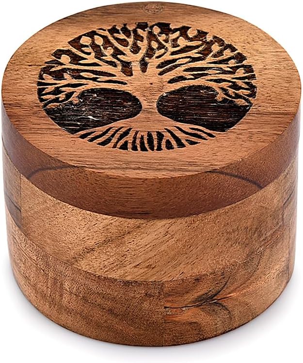 Tree of Life Wooden Urn for Human Ashes - Handmade Acacia
