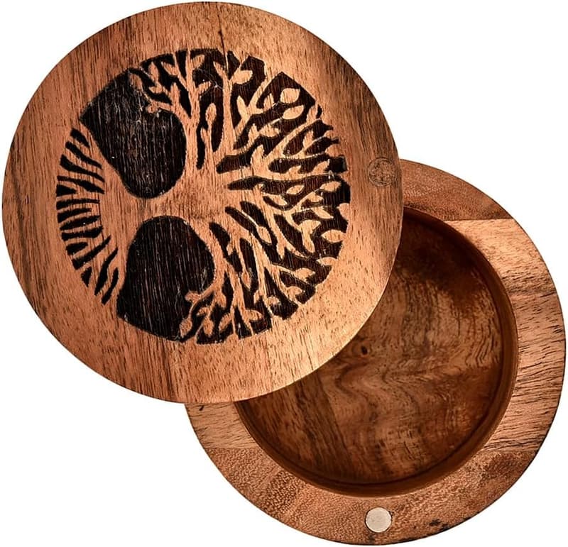 Tree of Life Wooden Urn for Human Ashes - Handmade Acacia
