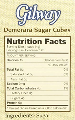 Demerara Sugar Cubes from Natural Cane Sugar - 17.6 oz (Pack of 2)