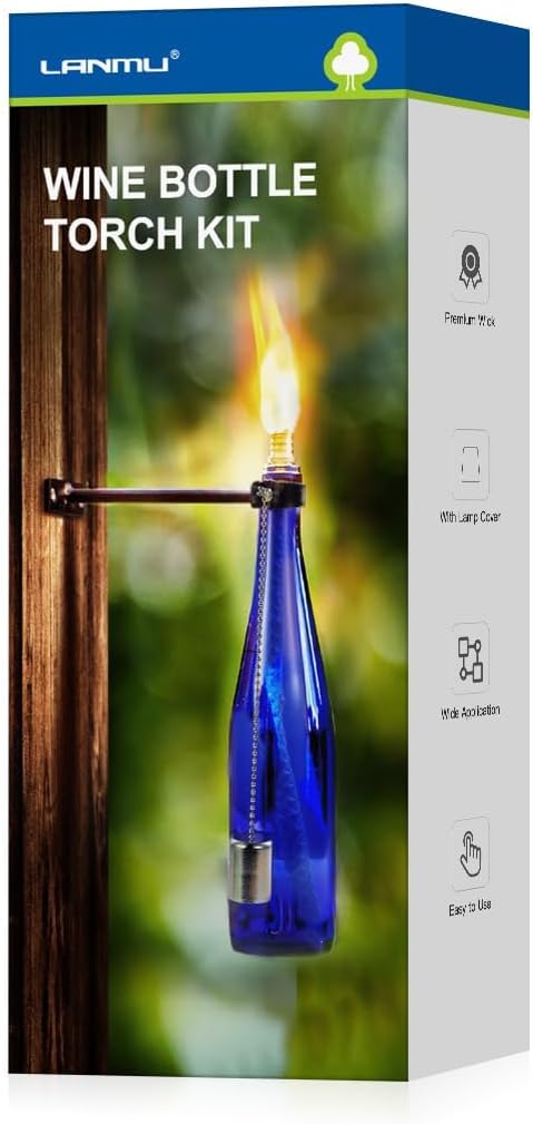 Outdoor Patio Wall Mount Wine Bottle Torch Kit